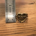 14K Yellow Gold Diamond Cut Heart Shaped Mom Ring