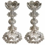 Sterling Silver Flower Filigree Candle Holders