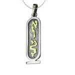 Kartush Hebrew Name Pendant in Silver and Gold