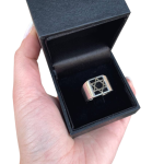 14K Gold Black Onyx Star of David Ring