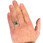 14K Gold Black Onyx Star of David Ring