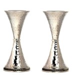 Silver Hammered Candle Holders