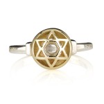 14K Gold and Silver Domed Star of David Kabbalah Protection Ring