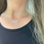 Sterling Silver Hebrew Script Personalized Name Necklace