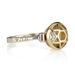14K Gold and Silver Domed Star of David Kabbalah Protection Ring