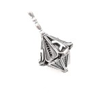 Sterling Silver Hanukkah Dreidel with Filigree Art – Small