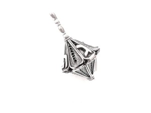 Sterling Silver Hanukkah Dreidel with Filigree Art - Small