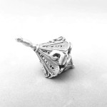 Sterling Silver Hanukkah Dreidel with Filigree Art – Small