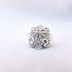 Sterling Silver Hanukkah Dreidel with Filigree Art – Small