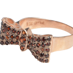 Gold Garnet Ring – 14K Rose Gold Bow Garnet Ring