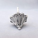 Sterling Silver Hanukkah Dreidel with Filigree Art – Small