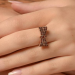 Gold Garnet Ring – 14K Rose Gold Bow Garnet Ring