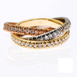 Diamond Interlocking Rolling Eternity Ring in 14K Gold – 3 Colors