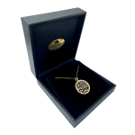 Hebrew Pendant – Cutout 14k Yellow Gold Shema Round Medallion