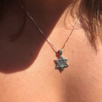 9K Gold and Sterling Silver Star of David Jude Pendant