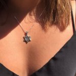 9K Gold and Sterling Silver Star of David Jude Pendant