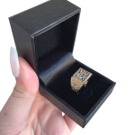 Hoshen Ring – 14K Gold Square Set Gems Kabbalah Ring