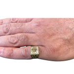 Hoshen Ring – 14K Gold Square Set Gems Kabbalah Ring