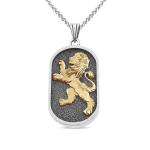 Lion of Judah on Jerusalem Stone Pendant Necklace with Hebrew Nano Bible