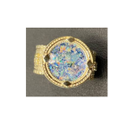 Ethnic Style 14k Gold Roman Glass Ring