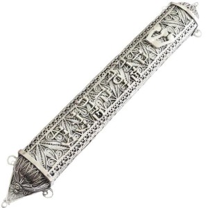 Sterling Silver Large Filigree Mezuzah