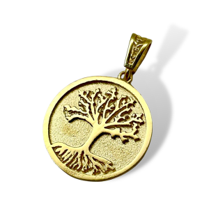 Tree of Life Round Pendant in 14K Gold