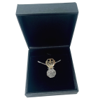 Tree of Life Priestly Blessing Kabbalah Pendant Set in 14K Gold 5 Metals with Emerald