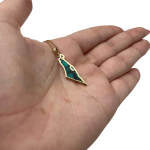 Map of Israel Pendant with Eilat Stone in 14K Gold
