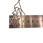 Star of David with Jerusalem Cross Pendant in 14K Gold