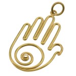 Diamond Hamsa Pendant with Dove of Peace in 14K Gold
