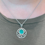 Eilat stone jewellery – Round Yemenite Style Eilat Stone Silver Necklace