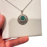 Eilat stone jewellery – Round Yemenite Style Eilat Stone Silver Necklace