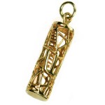 Mezuzah Pendant in 14k Gold Wired Styling