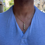 14K Gold Filigree Mezuzah Pendant