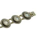 Sterling Silver Yemenite Roman Glass Bracelet