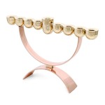 Designer Hanukkah Menorah in Copper and Brass