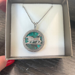 Lion of Judah Pendant and Chain – Jerusalem Eilat Stone Round Silver
