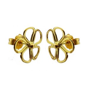 18K Gold Flower Earrings