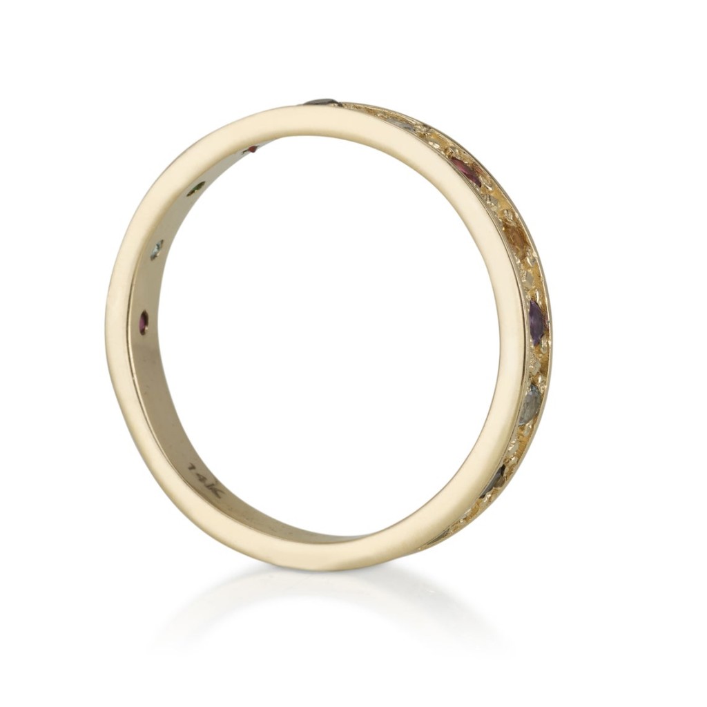 Kabbalah Ring with 12 Hoshen Gems – 14K Yellow Gold