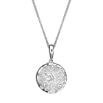 Shema Yisrael necklace – 14K Gold Round Pendant with Diamond Cut Border