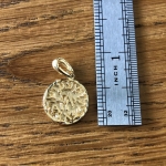 Shema Yisrael necklace – 14K Gold Round Pendant with Diamond Cut Border