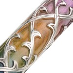 Enamel Colorful Narrow Silver Mezuzah