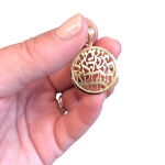 Domed Shema Israel Pendant 14K Yellow Gold Medium Size