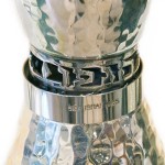 Silver Hammered Shot Glass and Kiddush Cup