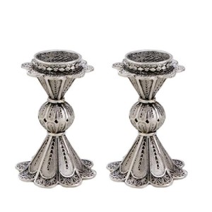 Silver Miniature Filigree Candle Holders