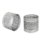 Personalized Silver Napkin Rings with Filigree