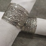 Personalized Silver Napkin Rings with Filigree