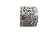 Personalized Silver Napkin Rings with Filigree