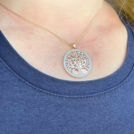 Tree of Life Large Pendant – 14K Gold and Diamonds