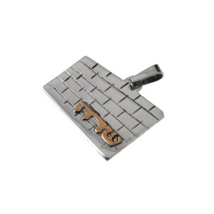 Silver and Gold Kotel Name Small Pendant